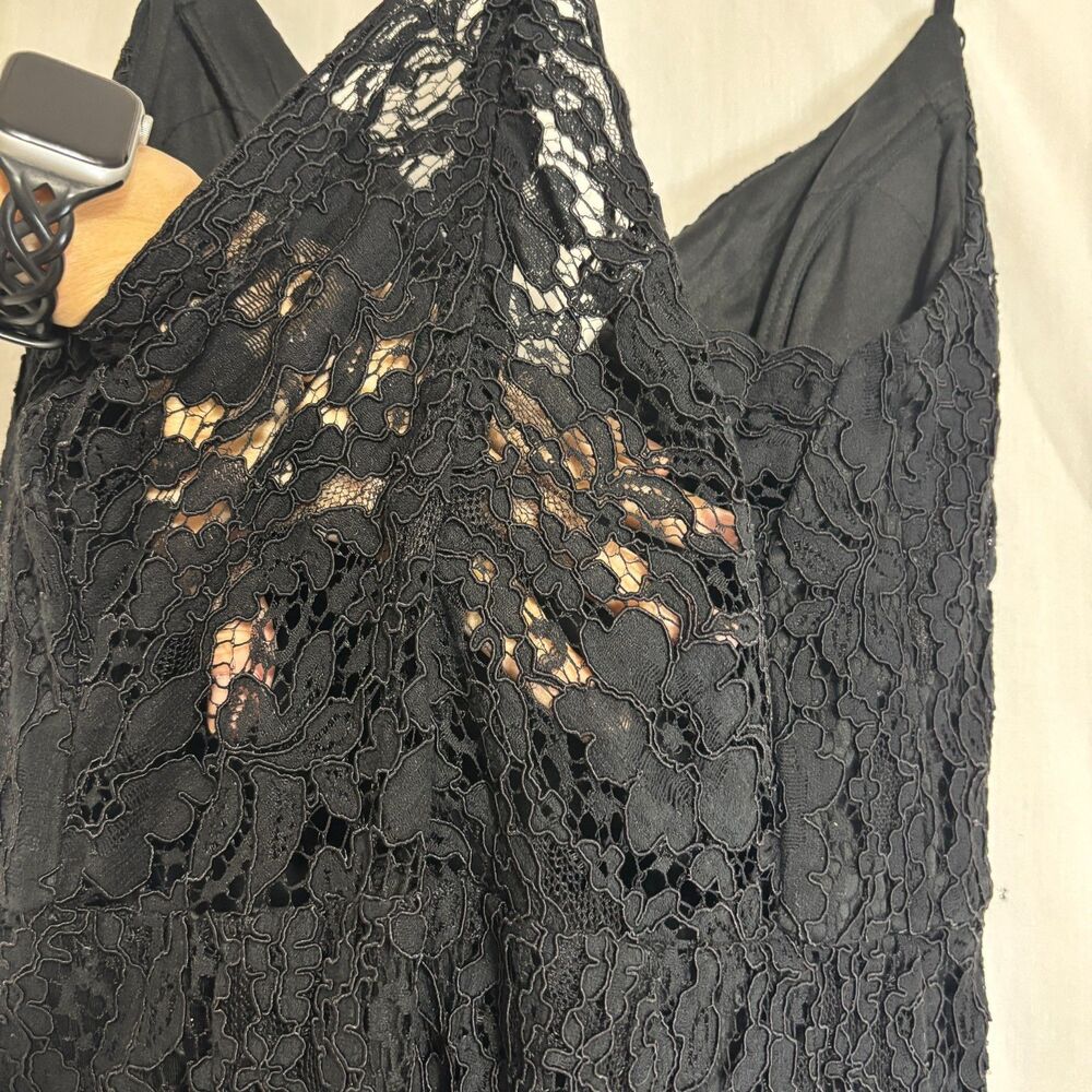 Hayley Paige Formal Maxi Dress All Lace Size 12 Black Romantic Prom Ball Wedding - Picture 5 of 12